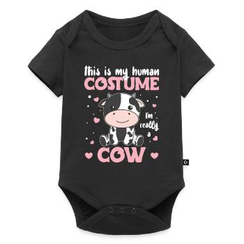 this is my human costume I'm really a cow - Baby Premium short-sleeve bodysuit - black - Front