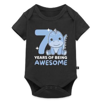 Dino pour les enfants de 7 ans - Body à manches courtes Premium Bébé - noir - Devant