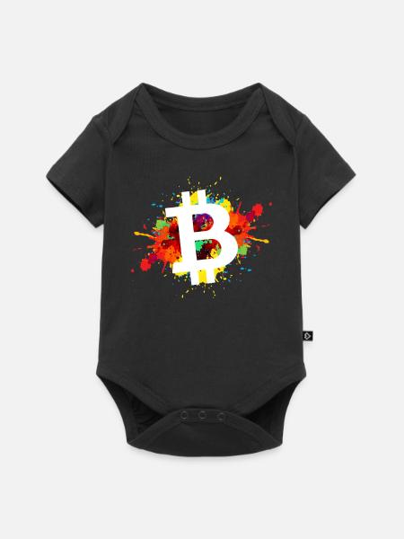 Bitcoin Krypto Kryptowährung - Baby Premium Kurzarmbody - Schwarz