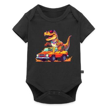 T-Rex conduit un camion monstre - Body à manches courtes Premium Bébé - noir - Devant
