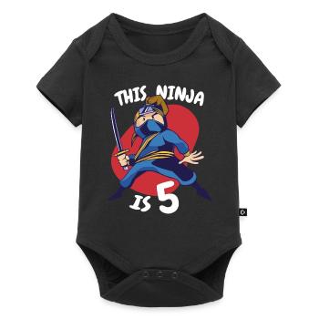 Cadeau 5 ans anniversaire garçon ou fille - Body à manches courtes Premium Bébé - noir - Devant