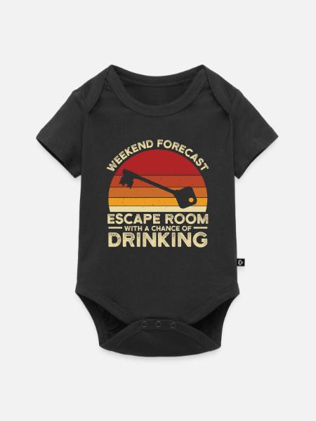 Weekend Forecast Escape Rooms Funny Mystery Vintag - Baby Premium Kurzarmbody - Schwarz