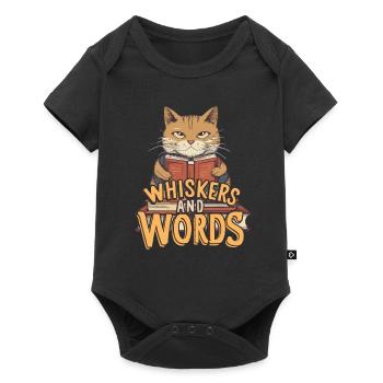 Whiskers and Words': Where curiosity about cosiness - Baby Premium short-sleeve bodysuit - black - Front