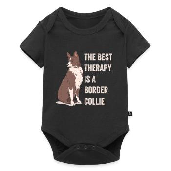 The Best Therapy Is A Border Collie Funny Dog Love - Baby Premium short-sleeve bodysuit - black - Front