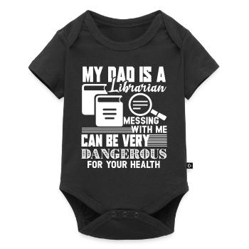 Librarian My Dad Is A Librarian - Baby Premium short-sleeve bodysuit - black - Front