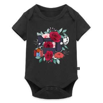 Crochet Running Mesh Seamstress Gift Funny Sewing - Baby Premium short-sleeve bodysuit - black - Front