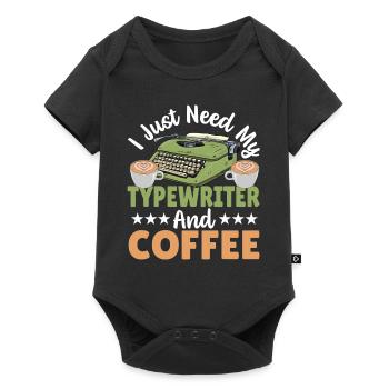 Schreibmaschinenautor Ich brauche nur meine - Baby Premium Kurzarmbody - Schwarz - Vorne