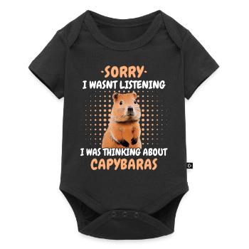 Capybara capybara rodent animal - Baby Premium short-sleeve bodysuit - black - Front