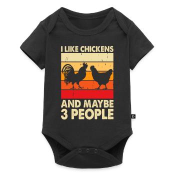 Chickens Chicken - Baby Premium short-sleeve bodysuit - black - Front