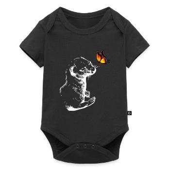 Belette au papillon - Body à manches courtes Premium Bébé - noir - Devant