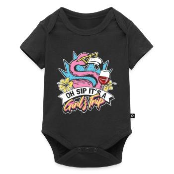 Oh Schluck, es ist ein Mädels-Trip - Baby Premium Kurzarmbody - Schwarz - Vorne