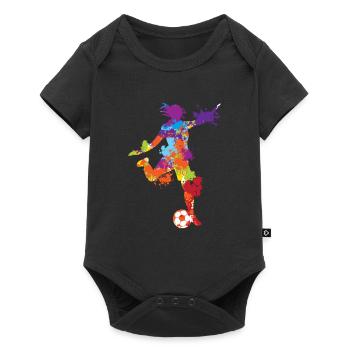 Splash Art Football Football féminin Couleur Splash - Body à manches courtes Premium Bébé - noir - Devant