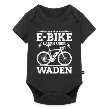 E-Bike Fahrradfahrer Elektrofahrrad Fahrradfahrer - Baby Premium Kurzarmbody - Schwarz - Vorne