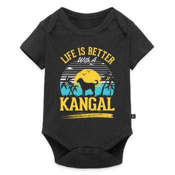 La vie est meilleure avec un Kangal - Body à manches courtes Premium Bébé - noir - Devant