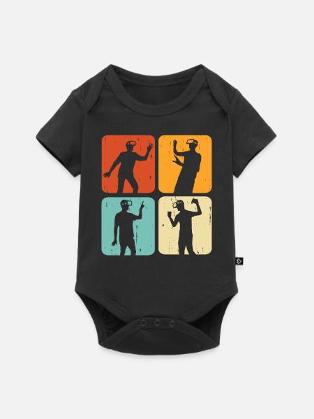 VR Virtuel Reality - Baby Premium Kurzarmbody - Schwarz