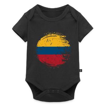 Flag of Colombia Distressed - Baby Premium short-sleeve bodysuit - black - Front