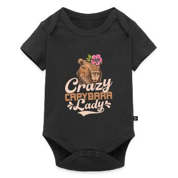 Crazy Capybara Lady Capibara Owner Rodent - Baby Premium short-sleeve bodysuit - black - Front
