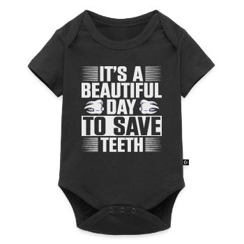 C’est une belle journée pour sauver les dents du dentiste - Body à manches courtes Premium Bébé - noir - Devant