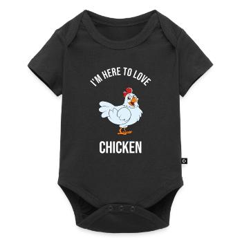 Drôle de poulet disant poulet - Body à manches courtes Premium Bébé - noir - Devant