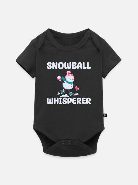 Schneeball Flüsterer - Baby Premium Kurzarmbody - Schwarz