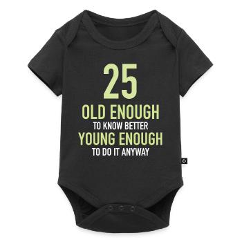 Cadeau 25 ans anniversaire garçon ou fille - Body à manches courtes Premium Bébé - noir - Devant