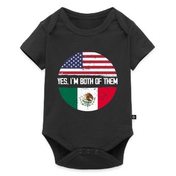 Yes Iam both of them USA Mexico - Baby Premium Kurzarmbody - Schwarz - Vorne