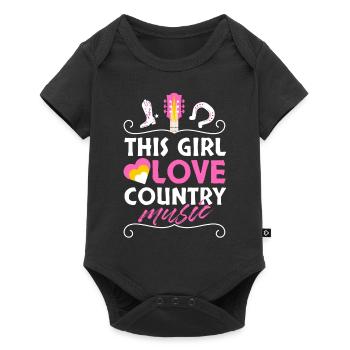 This girl love country music - Baby Premium short-sleeve bodysuit - black - Front