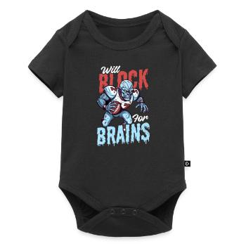 Football Halloween Will Block For Brains - Baby Premium short-sleeve bodysuit - black - Front