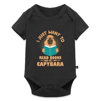 I Just Want To Read Books And Pet My Capybara Rode - Baby Premium short-sleeve bodysuit - black - Front
