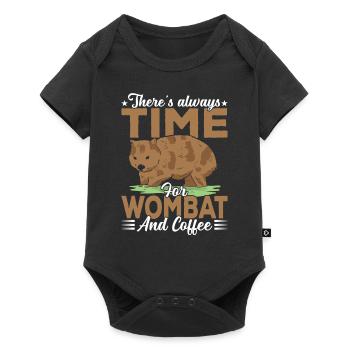 Time for wombat and coffee Australian animals - Baby Premium short-sleeve bodysuit - black - Front