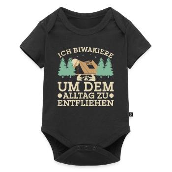 Zelten Campingliebhaber Camping Biwakieren - Baby Premium Kurzarmbody - Schwarz - Vorne