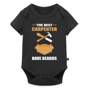 Lustiger bärtiger Schreiner Holzarbeiter - Baby Premium Kurzarmbody - Schwarz - Vorne
