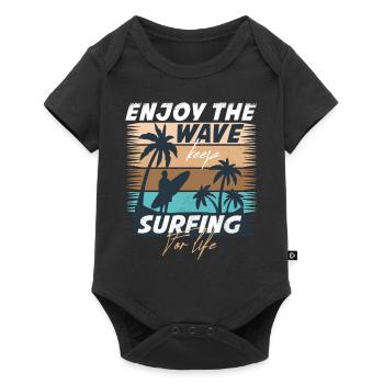 Profitez de la vague - surfez toute votre vie - Body à manches courtes Premium Bébé - noir - Devant