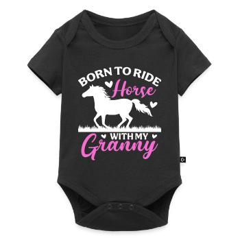 Born to ride with my grandma - Baby Premium short-sleeve bodysuit - black - Front