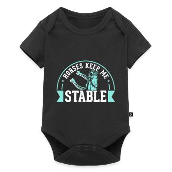 Horses keep me on my toes - Baby Premium short-sleeve bodysuit - black - Front