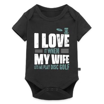 J’adore quand ma femme me laisse jouer au Disc Golf Fris - Body à manches courtes Premium Bébé - noir - Devant