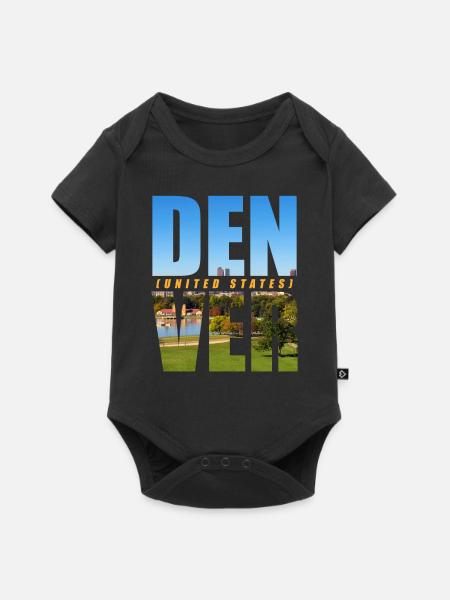 Denver USA Souvenir - Baby Premium Kurzarmbody - Schwarz