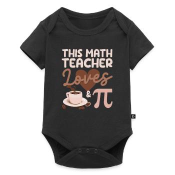Ce professeur de mathématiques aime le café et le symbole Pi drôle - Body à manches courtes Premium Bébé - noir - Devant