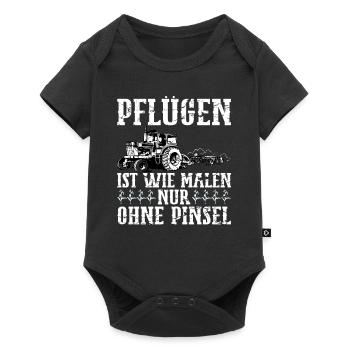 Traktorfahrer Landwirt Hühnerbauer Trecker - Baby Premium Kurzarmbody - Schwarz - Vorne