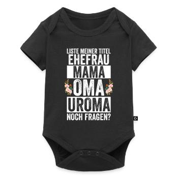 Mutter Mama Oma Uroma - Baby Premium Kurzarmbody - Schwarz - Vorne