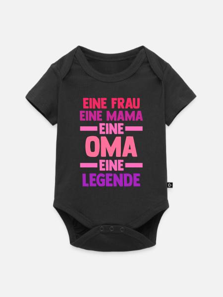 Mutter Großmutter Mama Oma - Baby Premium Kurzarmbody - Schwarz