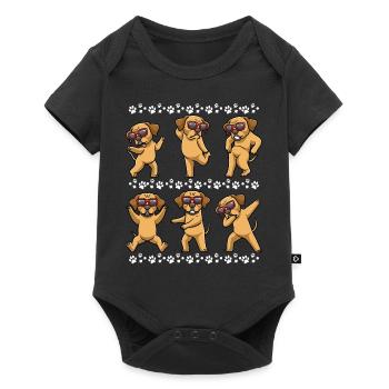Broholm dog dancing with sunglasses - Baby Premium short-sleeve bodysuit - black - Front