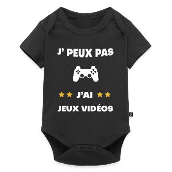 je peux pas j'ai jeux vidéos cadeau joueur - Body à manches courtes Premium Bébé - noir - Devant