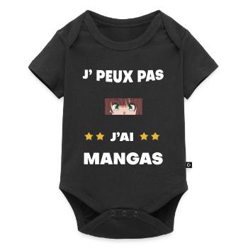 je peux pas j'ai mangas cadeau mangaka - Body à manches courtes Premium Bébé - noir - Devant