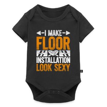 Floor layers, tilers, screed layers - Baby Premium short-sleeve bodysuit - black - Front