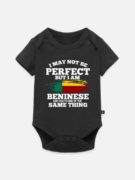 Benin - Baby Premium Kurzarmbody - Schwarz