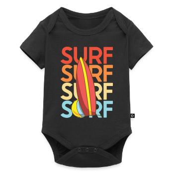 Vintage Surfer Retro Surfing Beach Surf - Baby Premium short-sleeve bodysuit - black - Front
