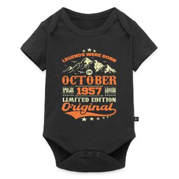 Original octobre 1957 vintage anniversaire 1957 - Body à manches courtes Premium Bébé - noir - Devant