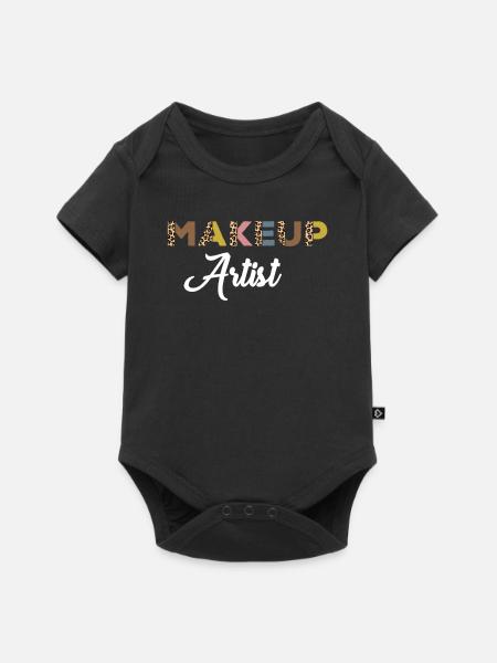 Maskenbildnerin Leopardenmuster - Baby Premium Kurzarmbody - Schwarz