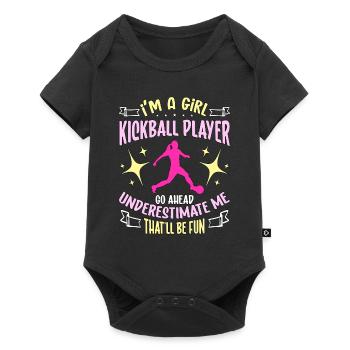 Kickball Je suis une fille Kickball Player Go Kickballer - Body à manches courtes Premium Bébé - noir - Devant